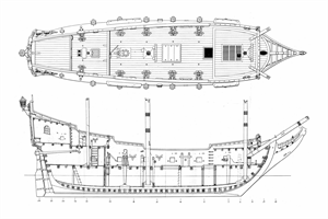 Hoeckel-Plan aus dem Buch Risse von Schiffen des 16./17. Jahrhunderts, Hinstorff Verlag