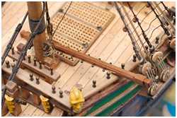 der Penterbalken auf dem Backdeck