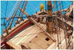 der Penterbalken auf dem Backdeck