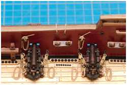 Vergleich der Kugelracks der Hauptgeschütze und der kleinen Kanonen auf der Kampanje