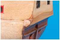 das Heck ist beplankt