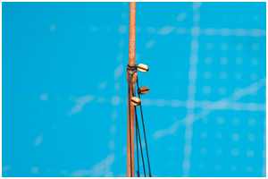 Leitblöcke am Sprietmast