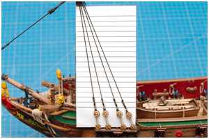 laminierte Schablone zum Binden der Webeleinen