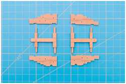 Zusammenbau der Lafetten mit Wangen, Achsen und Richtsohle