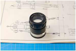 mit Lupe Maße der Brooktaue aus dem Plan ermitteln