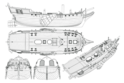 Bauplan der Staatenjacht Fredericus (Bild: Igor Capinos)