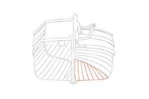 Schema der Bodenbeplankung (Bild: Die niederländische Jacht im 17. Jahrhundert, Werner Jaeger)