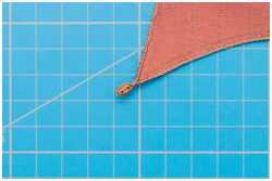 bekleideter Bereich des Schothorns mit eingebundenem Block