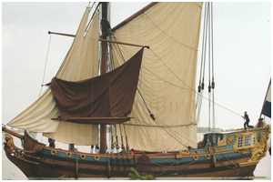 Fliegendes Toppsegel, Quelle: The Statenjacht Utrecht 1746, Ab Hoving