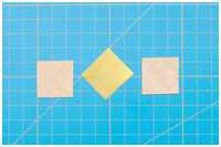 Messingblech in Sperrholzplatten eingelegt