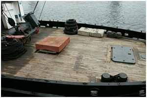 ein Arbeitsdeck im Used-Look