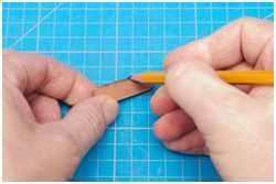 Kalfaterung mit Bleistift