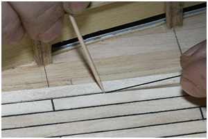 Einlegen der Kalfaterung