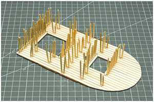 Imitation der Nagelung von Decksplanken