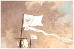 Kurbrandenburgische Flagge (Bild: Stiftung Preußische Schlösser und Gärten Berlin-Brandenburg (CC BY-NC-SA))