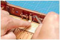 Aufschießen von Tauen an Klampen